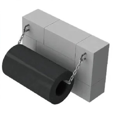 Fenders marinos cilíndricos negros Fenders duraderos para alto impacto y bajo mantenimiento