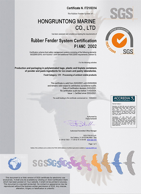 CHINA Hongruntong Marine Co., Ltd. certificaciones