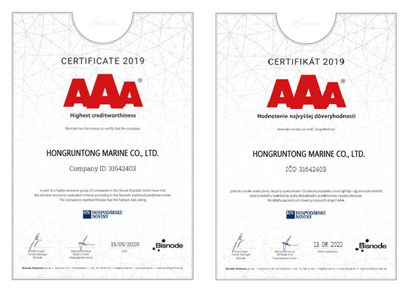 CHINA Hongruntong Marine Co., Ltd. certificaciones
